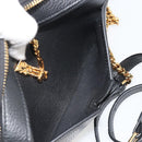 VERSACE Shoulder Bag Leather Black Gold Auth BA13799V-12