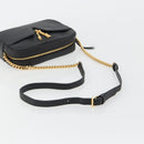 VERSACE Shoulder Bag Leather Black Gold Auth BA13799V-7