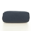 BOTTEGA VENETA INTRECCIATO Shoulder Bag Leather Navy Gold 162117 Auth BA13806V-10