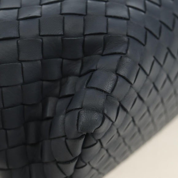 BOTTEGA VENETA INTRECCIATO Shoulder Bag Leather Navy Gold 162117 Auth BA13806V