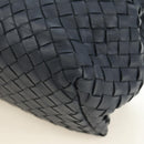 BOTTEGA VENETA INTRECCIATO Shoulder Bag Leather Navy Gold 162117 Auth BA13806V-14
