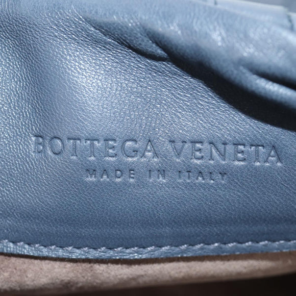 BOTTEGA VENETA INTRECCIATO Shoulder Bag Leather Navy Gold 162117 Auth BA13806V