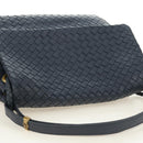 BOTTEGA VENETA INTRECCIATO Shoulder Bag Leather Navy Gold 162117 Auth BA13806V-6