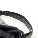 BOTTEGA VENETA INTRECCIATO Shoulder Bag Leather Navy Gold 162117 Auth BA13806V-9