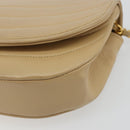 CHANEL Half Moon Chain Shoulder Bag Lamb Skin Beige Gold CC Auth BA13807A-10