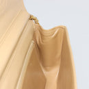 CHANEL Half Moon Chain Shoulder Bag Lamb Skin Beige Gold CC Auth BA13807A-18