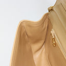 CHANEL Half Moon Chain Shoulder Bag Lamb Skin Beige Gold CC Auth BA13807A-19