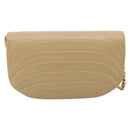 CHANEL Half Moon Chain Shoulder Bag Lamb Skin Beige Gold CC Auth BA13807A-3