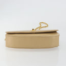 CHANEL Half Moon Chain Shoulder Bag Lamb Skin Beige Gold CC Auth BA13807A-9