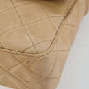 CHANEL Matelasse Shoulder Bag Lamb Skin Beige Gold CC Auth BA13808A-15