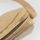 CHANEL Matelasse Shoulder Bag Lamb Skin Beige Gold CC Auth BA13808A-9