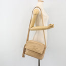 CHANEL Matelasse Shoulder Bag Lamb Skin Beige Gold CC Auth BA13808A-27