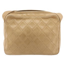 CHANEL Matelasse Shoulder Bag Lamb Skin Beige Gold CC Auth BA13808A-2