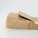 CHANEL Matelasse Shoulder Bag Lamb Skin Beige Gold CC Auth BA13808A-3