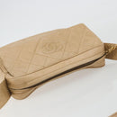 CHANEL Matelasse Shoulder Bag Lamb Skin Beige Gold CC Auth BA13808A-6