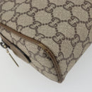GUCCI GG Plus Supreme Shoulder Bag PVC Beige Gold Auth BA13812-15