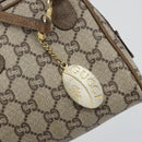 GUCCI GG Plus Supreme Shoulder Bag PVC Beige Gold Auth BA13812-9