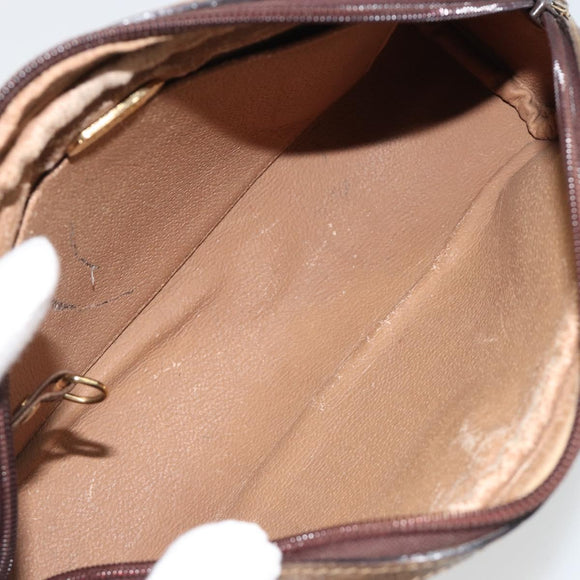 GUCCI GG Plus Supreme Shoulder Bag PVC Beige Gold Auth BA13812