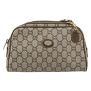 GUCCI GG Plus Supreme Shoulder Bag PVC Beige Gold Auth BA13812-2