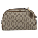 GUCCI GG Plus Supreme Shoulder Bag PVC Beige Gold Auth BA13812-2