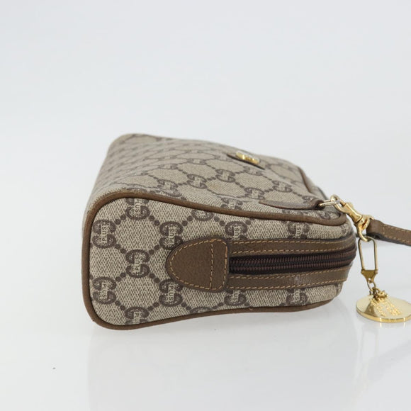 GUCCI GG Plus Supreme Shoulder Bag PVC Beige Gold Auth BA13812