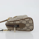GUCCI GG Plus Supreme Shoulder Bag PVC Beige Gold Auth BA13812-4
