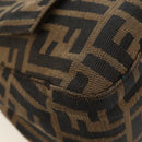 FENDI Zucca Canvas Mamma Baguette Shoulder Bag Brown Black Auth BA13813V-15