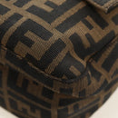 FENDI Zucca Canvas Mamma Baguette Shoulder Bag Brown Black Auth BA13813V-16