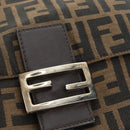 FENDI Zucca Canvas Mamma Baguette Shoulder Bag Brown Black Auth BA13813V-19