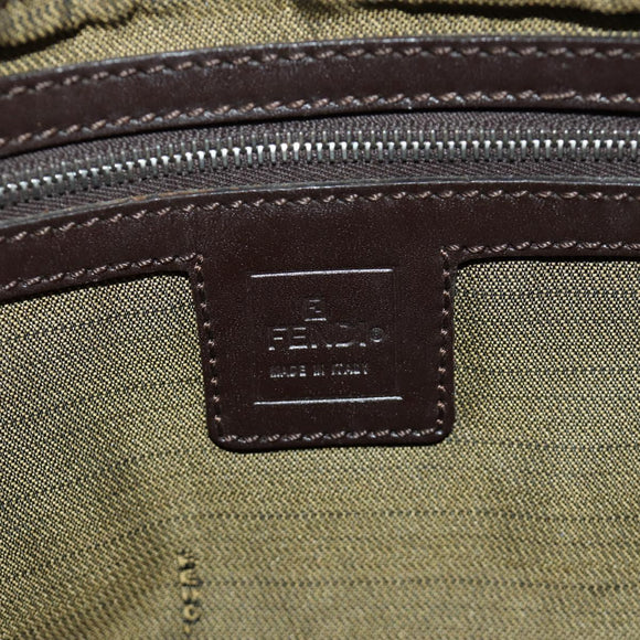 FENDI Zucca Canvas Mamma Baguette Shoulder Bag Brown Black Auth BA13813V