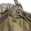 FENDI Zucca Canvas Mamma Baguette Shoulder Bag Brown Black Auth BA13813V-22