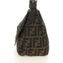 FENDI Zucca Canvas Mamma Baguette Shoulder Bag Brown Black Auth BA13813V-3