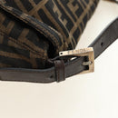 FENDI Zucca Canvas Mamma Baguette Shoulder Bag Brown Black Auth BA13813V-8
