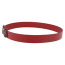 GUCCI Interlocking G Belt Leather 43.7"" Red Silver 546389 Auth BA13818V-3