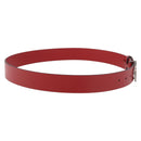 GUCCI Interlocking G Belt Leather 43.7"" Red Silver 546389 Auth BA13818V-4