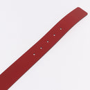 GUCCI Interlocking G Belt Leather 43.7"" Red Silver 546389 Auth BA13818V-7