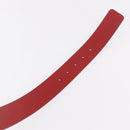 GUCCI Interlocking G Belt Leather 43.7"" Red Silver 546389 Auth BA13818V-8