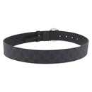 GUCCI GG Supreme Interlocking G Belt PVC 37.4"" Black 703147 Auth BA13819V-2