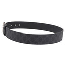 GUCCI GG Supreme Interlocking G Belt PVC 37.4"" Black 703147 Auth BA13819V-3