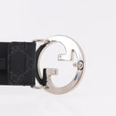 GUCCI GG Supreme Interlocking G Belt PVC 37.4"" Black 703147 Auth BA13819V-6