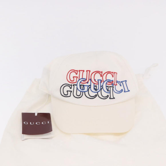 GUCCI Cap Cotton S White Auth BA13820V