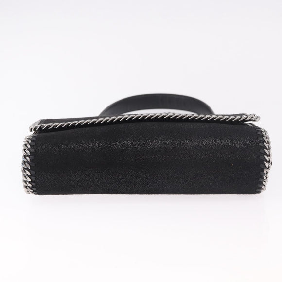 Stella MacCartney Falabella Chain Shoulder Bag Suede Black Silver Auth BA13822V