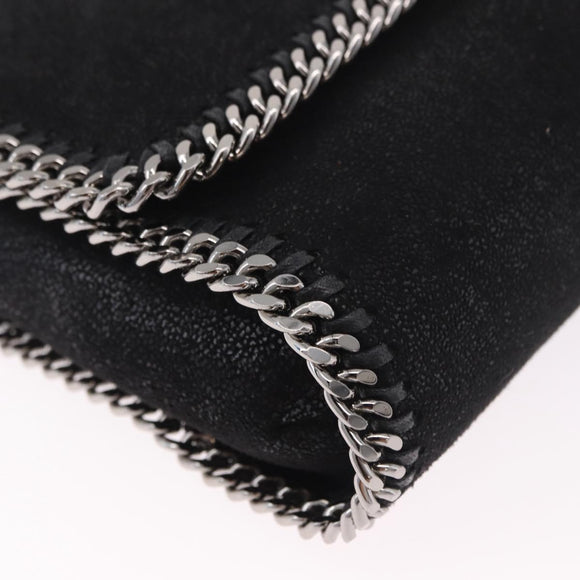 Stella MacCartney Falabella Chain Shoulder Bag Suede Black Silver Auth BA13822V