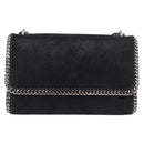 Stella MacCartney Falabella Chain Shoulder Bag Suede Black Silver Auth BA13822V-2
