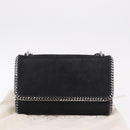 Stella MacCartney Falabella Chain Shoulder Bag Suede Black Silver Auth BA13822V-24
