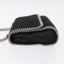 Stella MacCartney Falabella Chain Shoulder Bag Suede Black Silver Auth BA13822V-5