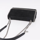 Stella MacCartney Falabella Chain Shoulder Bag Suede Black Silver Auth BA13822V-6