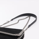 Stella MacCartney Falabella Chain Shoulder Bag Suede Black Silver Auth BA13822V-8