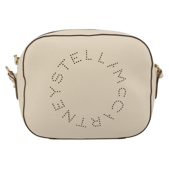 Stella MacCartney Shoulder Bag Leather Ivory Gold Auth BA13823