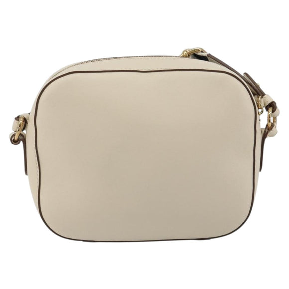 Stella MacCartney Shoulder Bag Leather Ivory Gold Auth BA13823